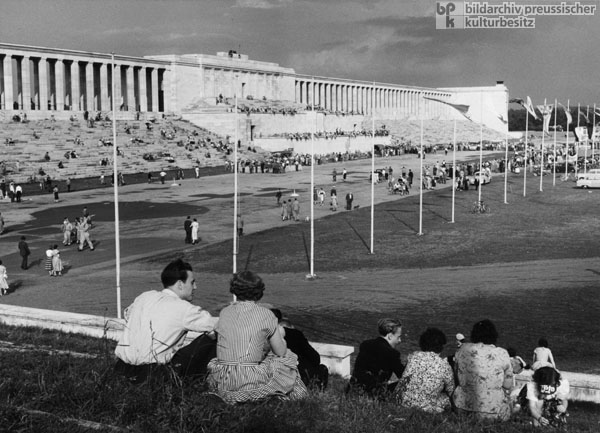New Use of the Former Reich Party Rally Grounds in Nuremberg: The General German Automobile Club (ADAC) Hosts an Event on Zeppelin Field (1955)